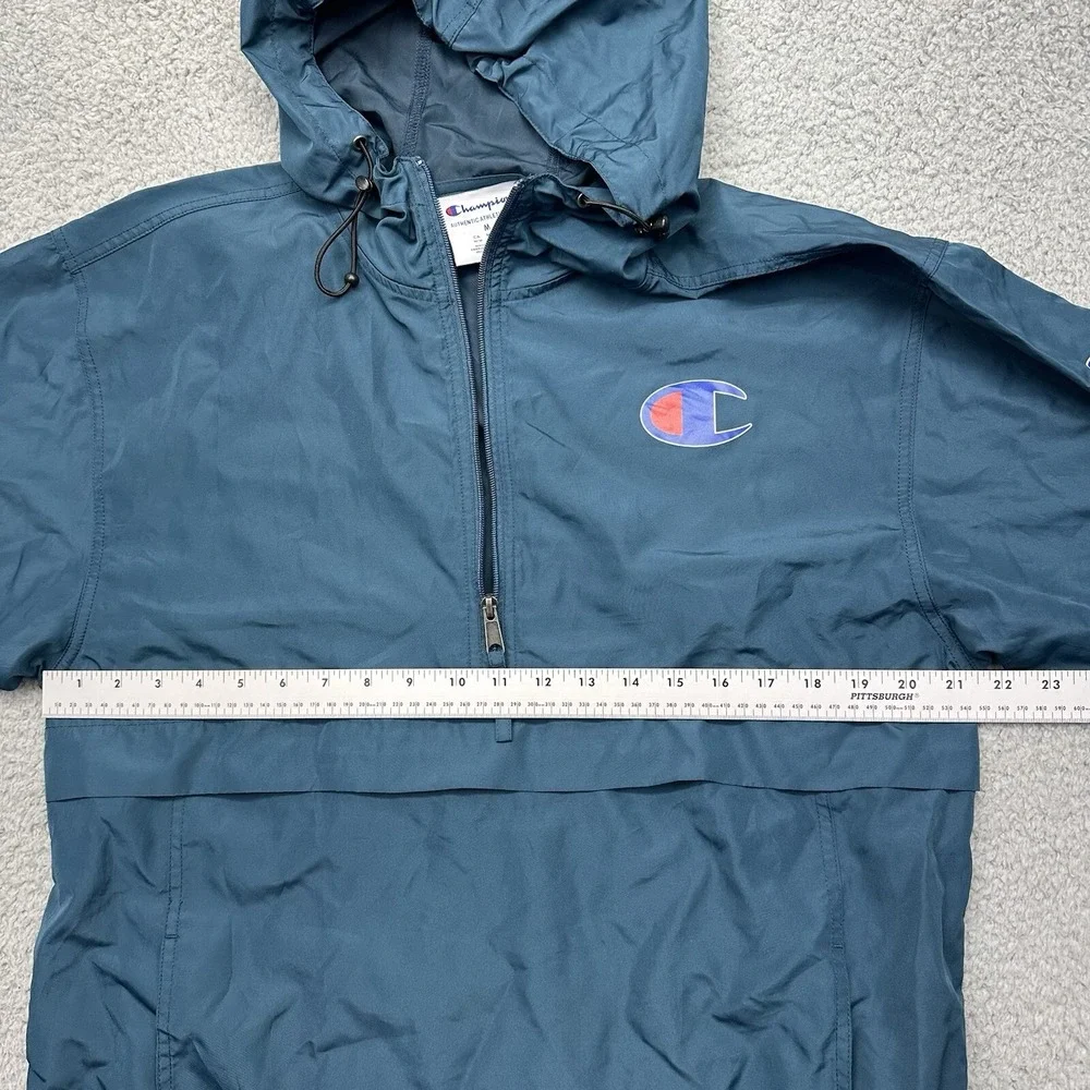 Champion V1012 Size Medium 549902 Packable Hooded Polyester Windbreaker Jacket